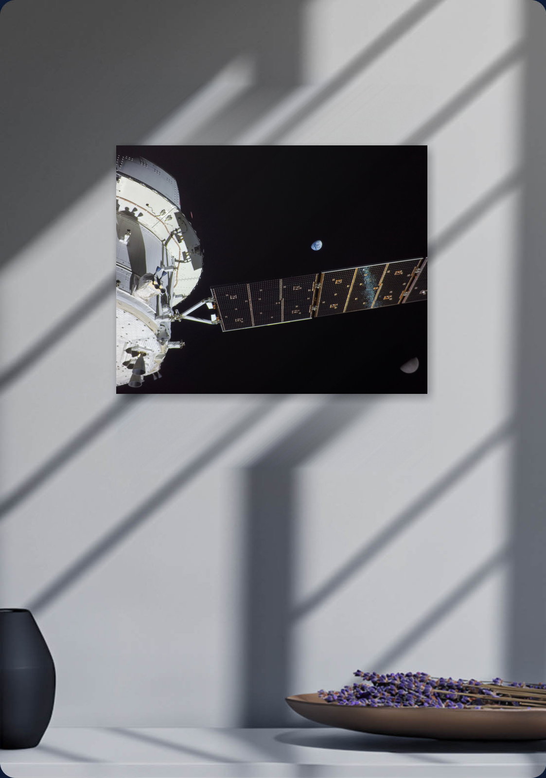 Orion Earth & Moon on the wall